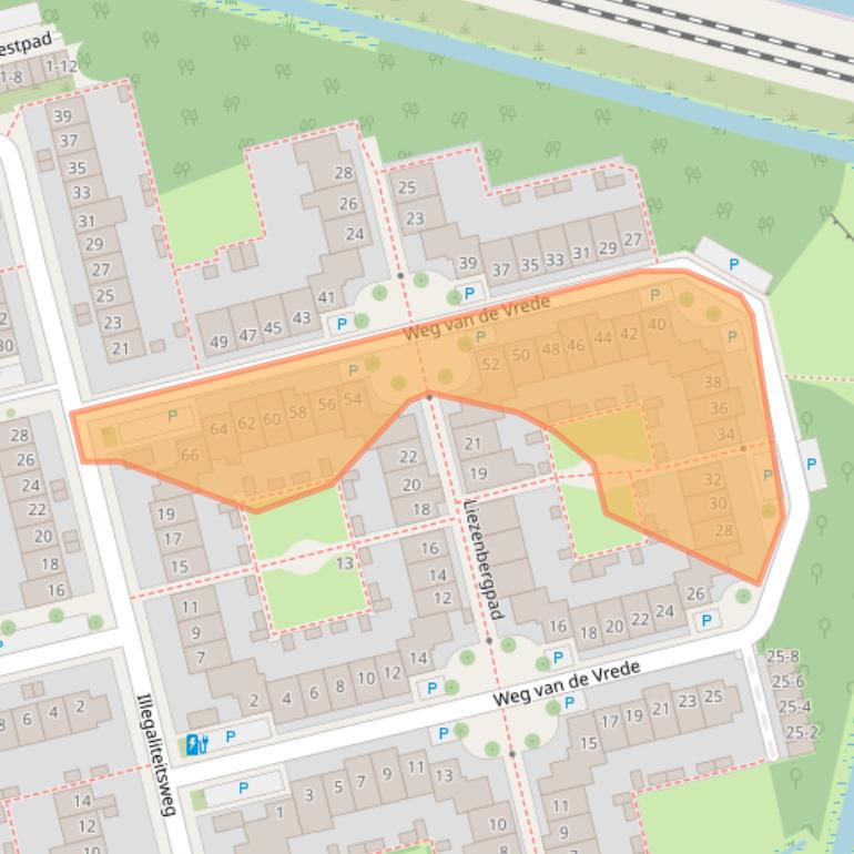 Kaart van postcodegebied 3815PH.