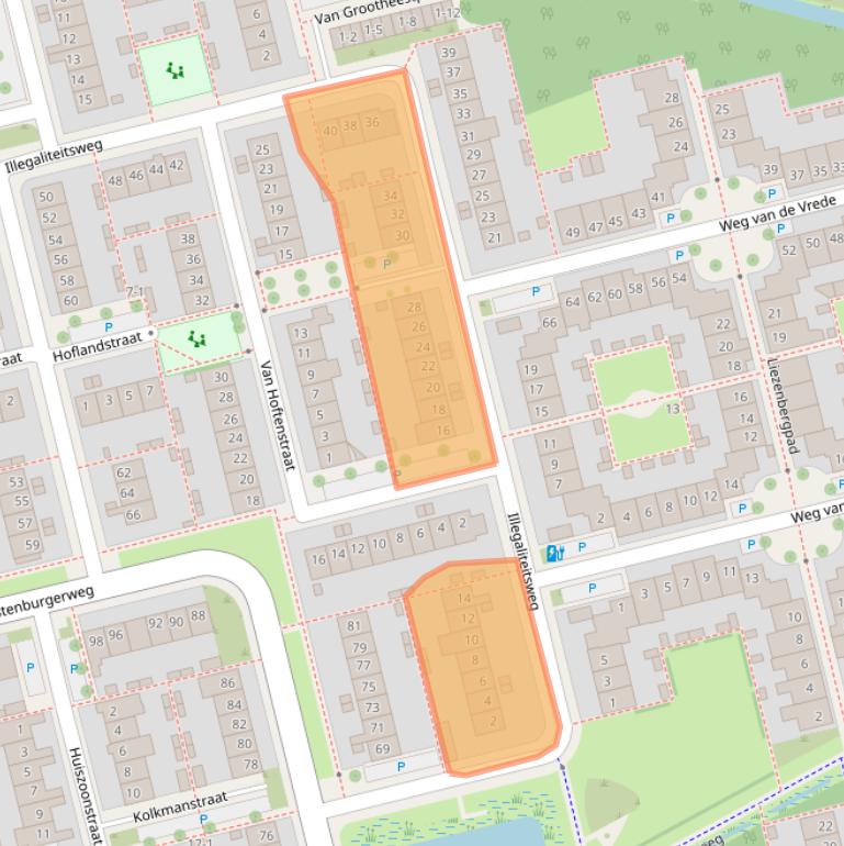 Kaart van postcodegebied 3815PL.