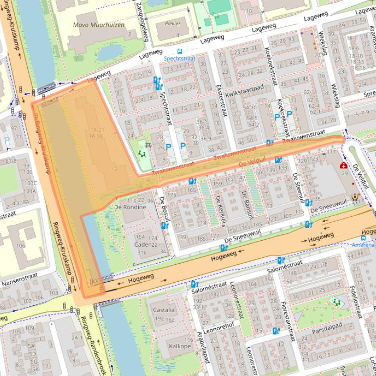 Kaart van postcodegebied 3815SB.