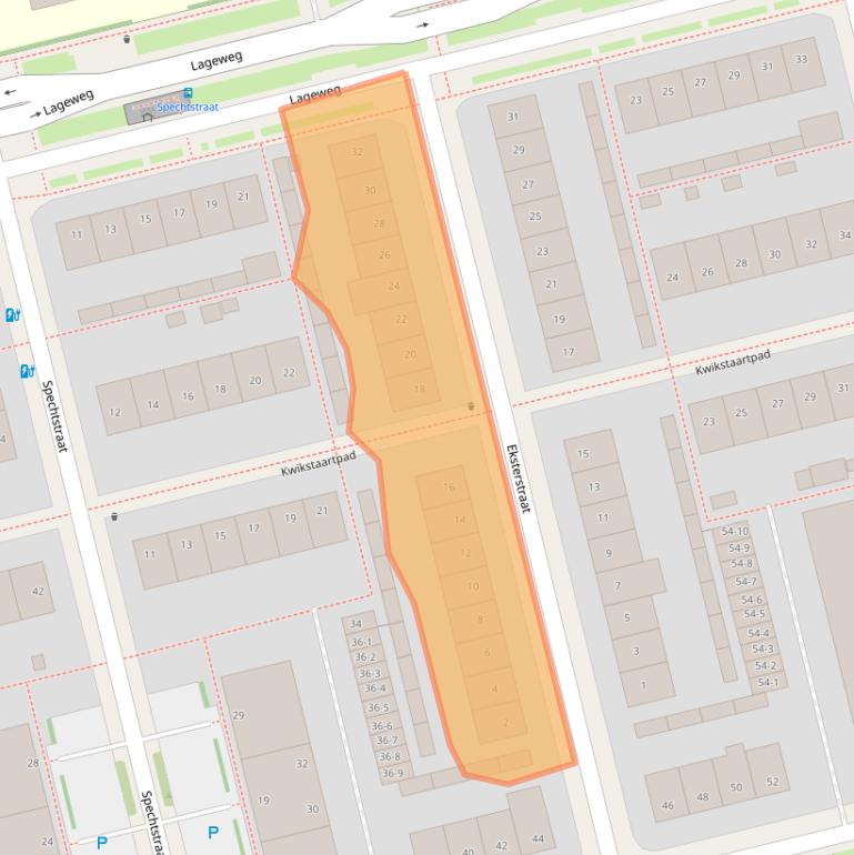 Kaart van postcodegebied 3815SG.