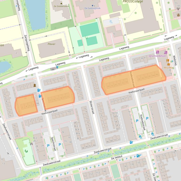 Kaart van postcodegebied 3815SL.
