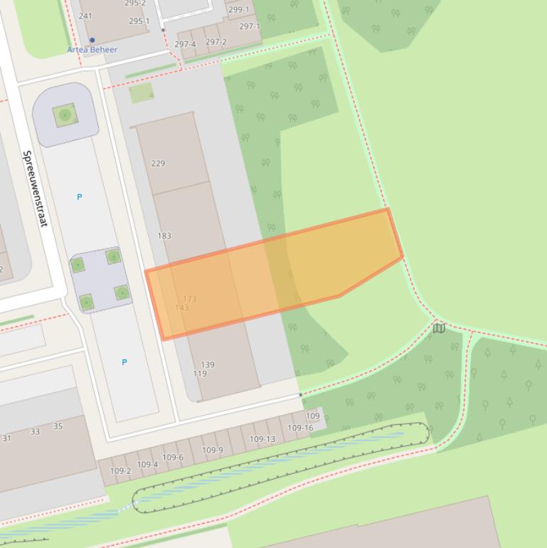 Kaart van postcodegebied 3815ST.
