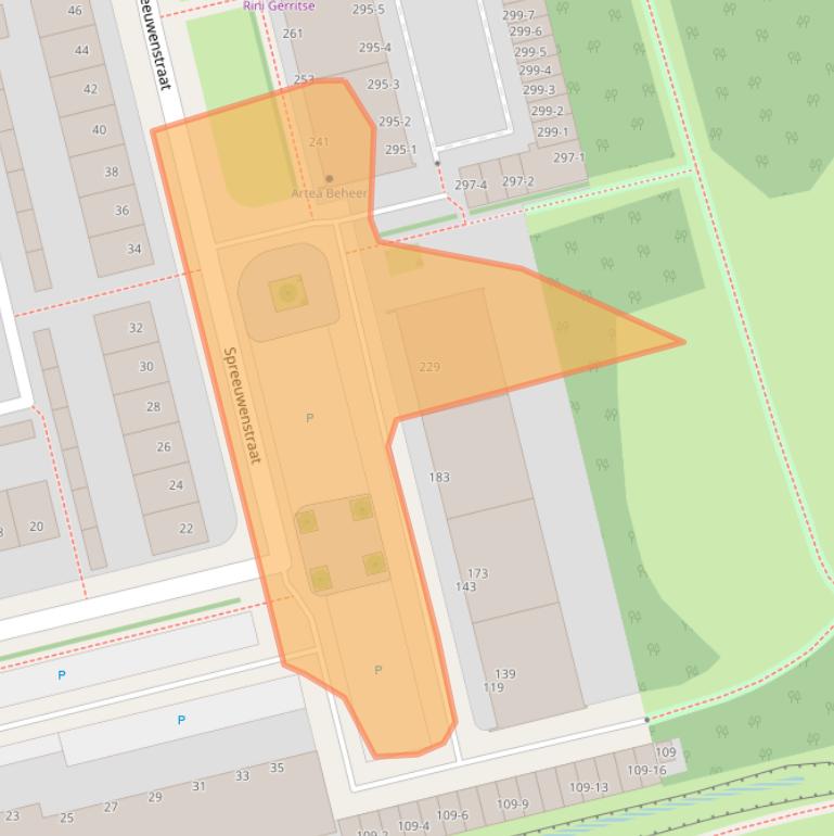 Kaart van postcodegebied 3815SW.