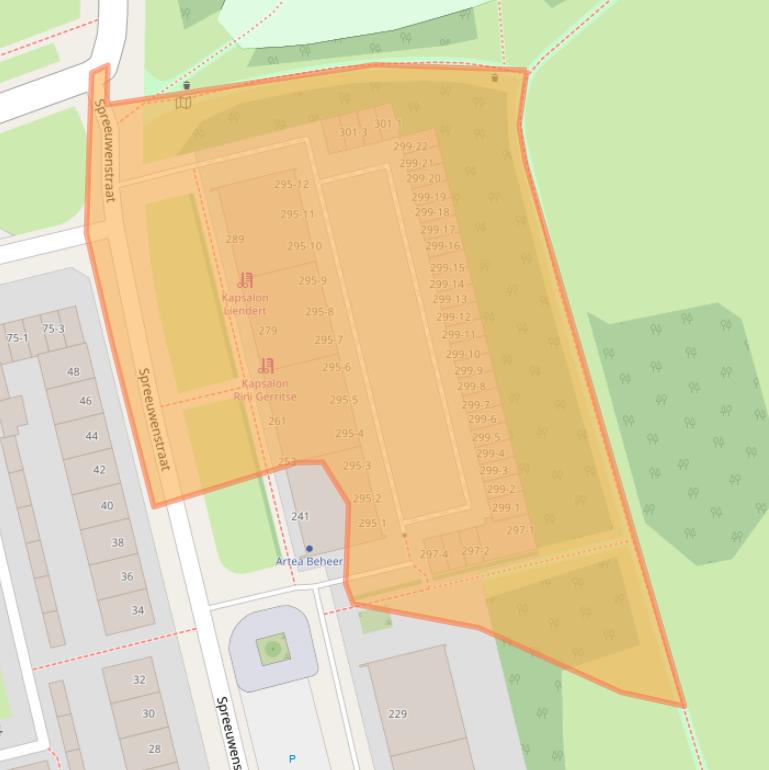 Kaart van postcodegebied 3815SX.