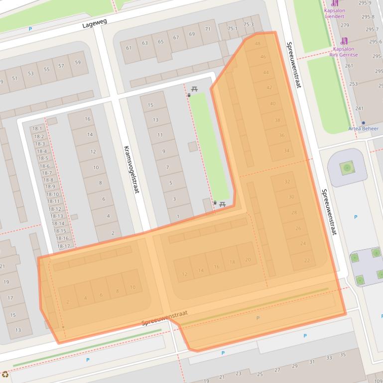Kaart van postcodegebied 3815SZ.