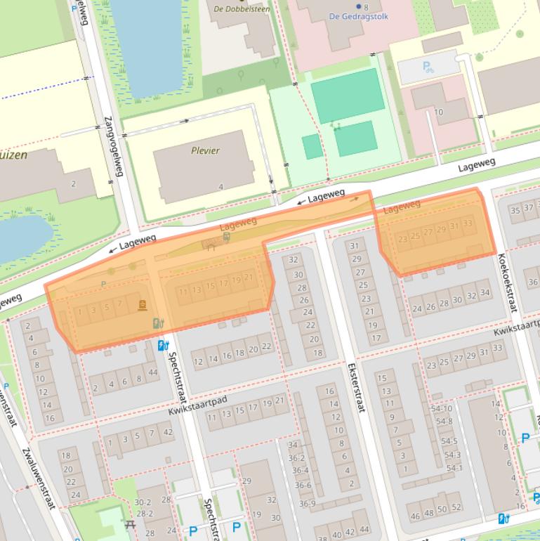 Kaart van postcodegebied 3815VC.
