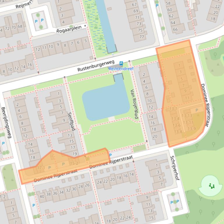 Kaart van postcodegebied 3815XD.