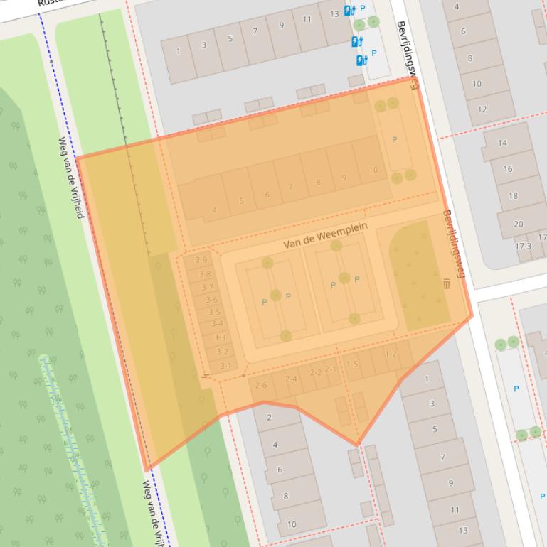 Kaart van postcodegebied 3815XG.