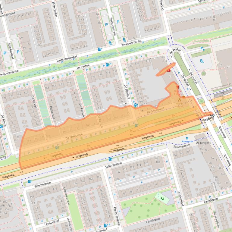 Kaart van postcodegebied 3815XS.