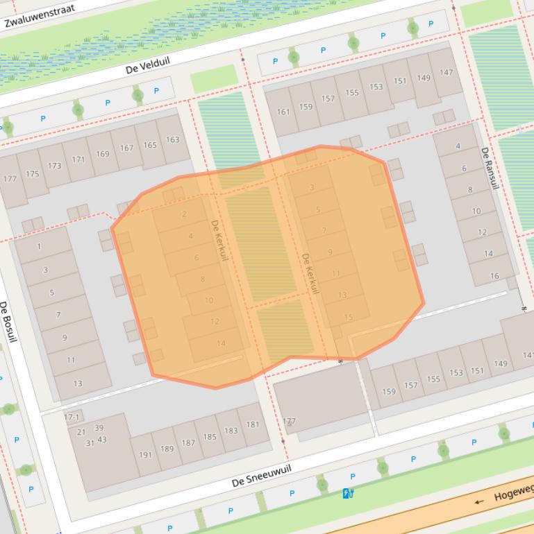 Kaart van postcodegebied 3815XX.