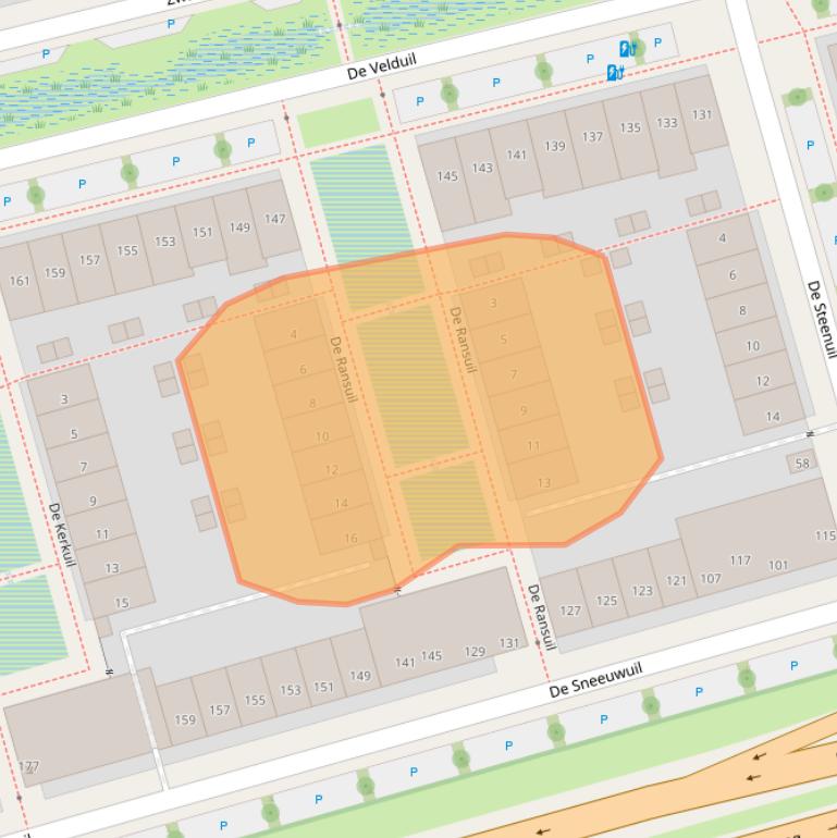 Kaart van postcodegebied 3815XZ.
