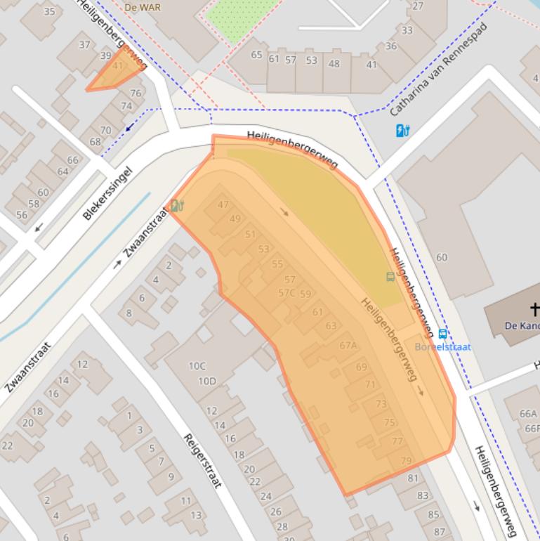 Kaart van postcodegebied 3816AG.