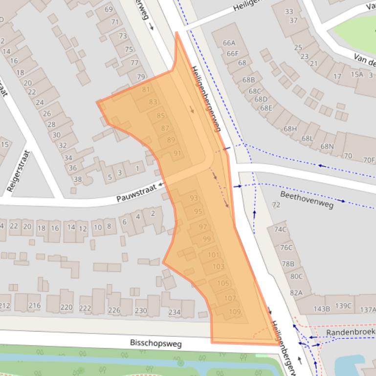 Kaart van postcodegebied 3816AH.