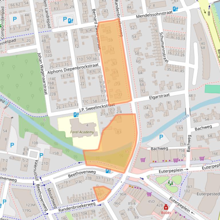 Kaart van postcodegebied 3816BE.