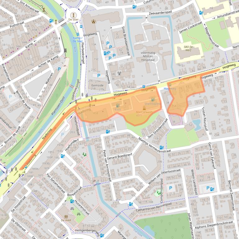 Kaart van postcodegebied 3816BM.