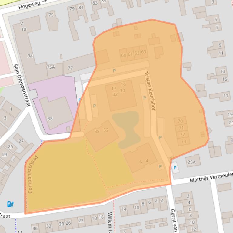Kaart van postcodegebied 3816BP.