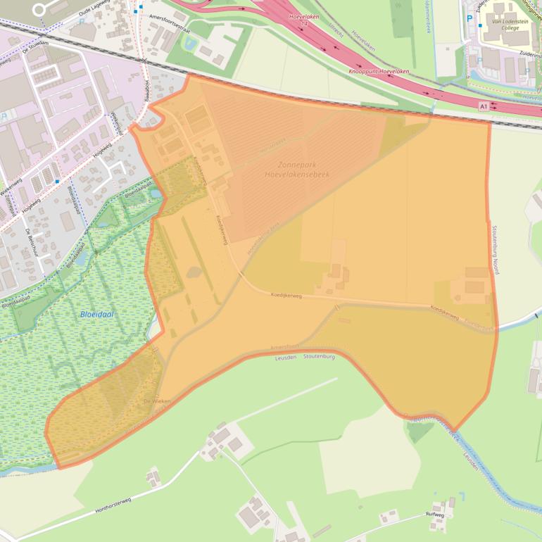 Kaart van postcodegebied 3816BV.
