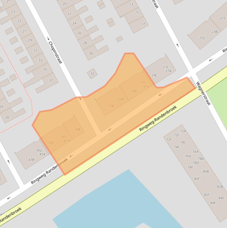 Kaart van postcodegebied 3816CC.