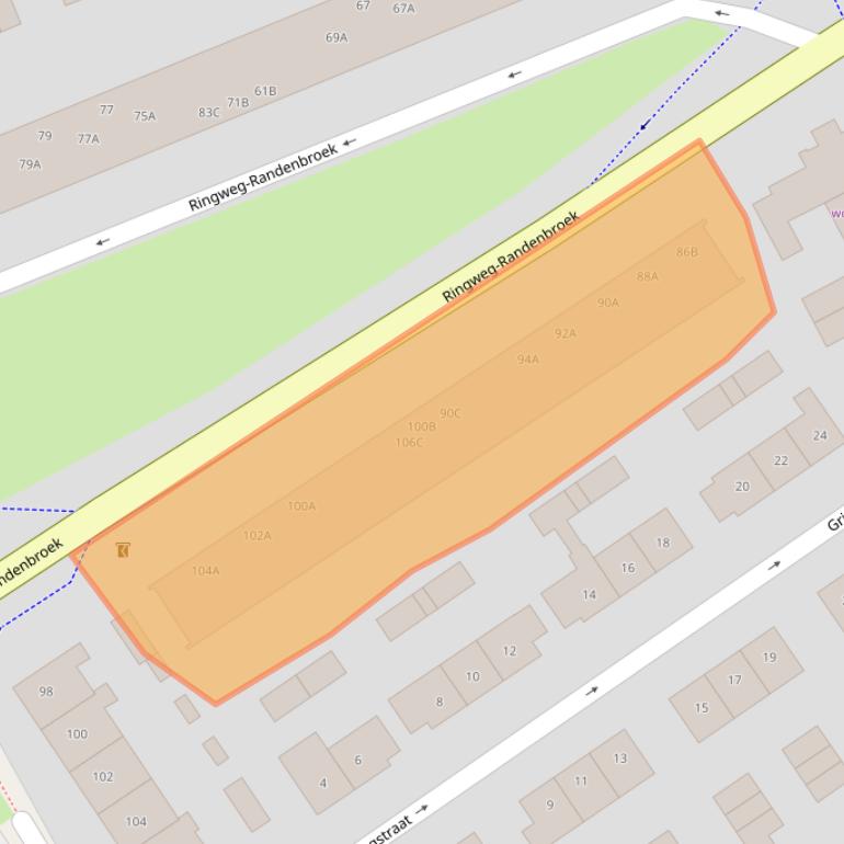 Kaart van postcodegebied 3816CN.