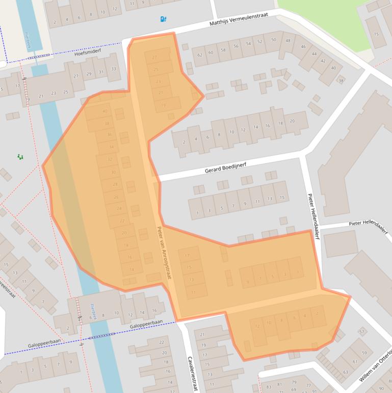 Kaart van postcodegebied 3816DA.