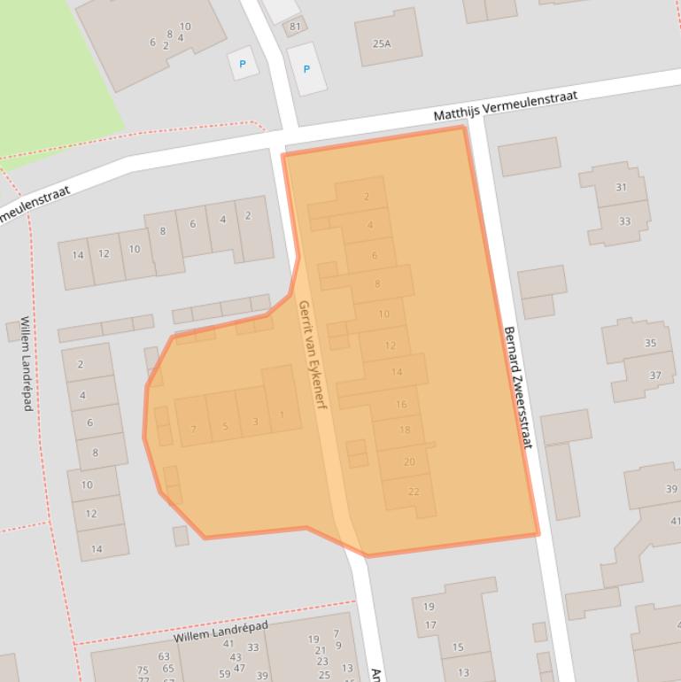 Kaart van postcodegebied 3816DD.