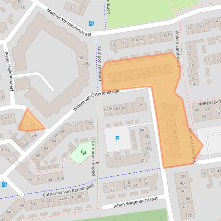 Kaart van postcodegebied 3816DH.