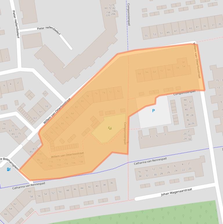 Kaart van postcodegebied 3816DL.