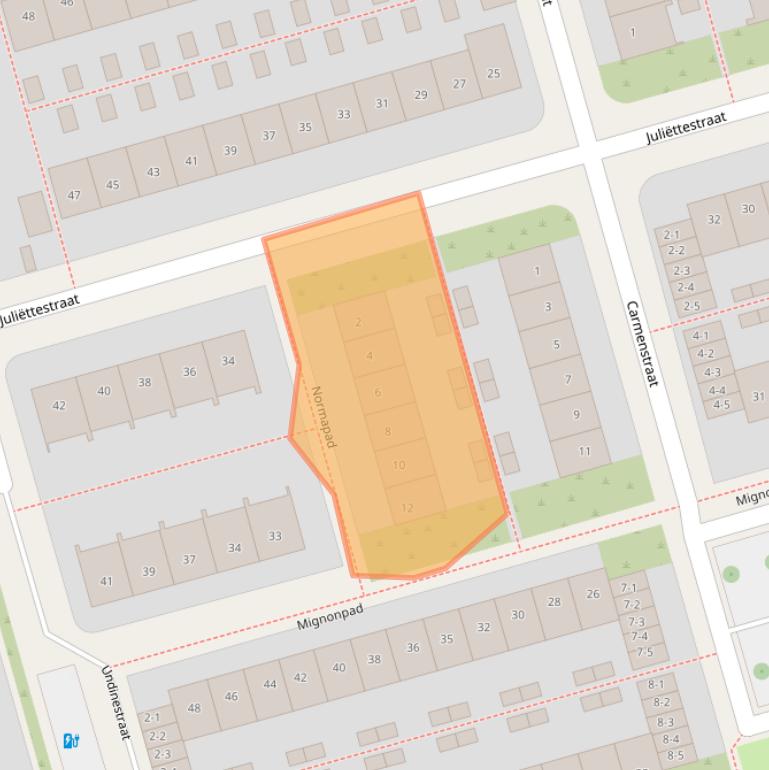 Kaart van postcodegebied 3816EZ.