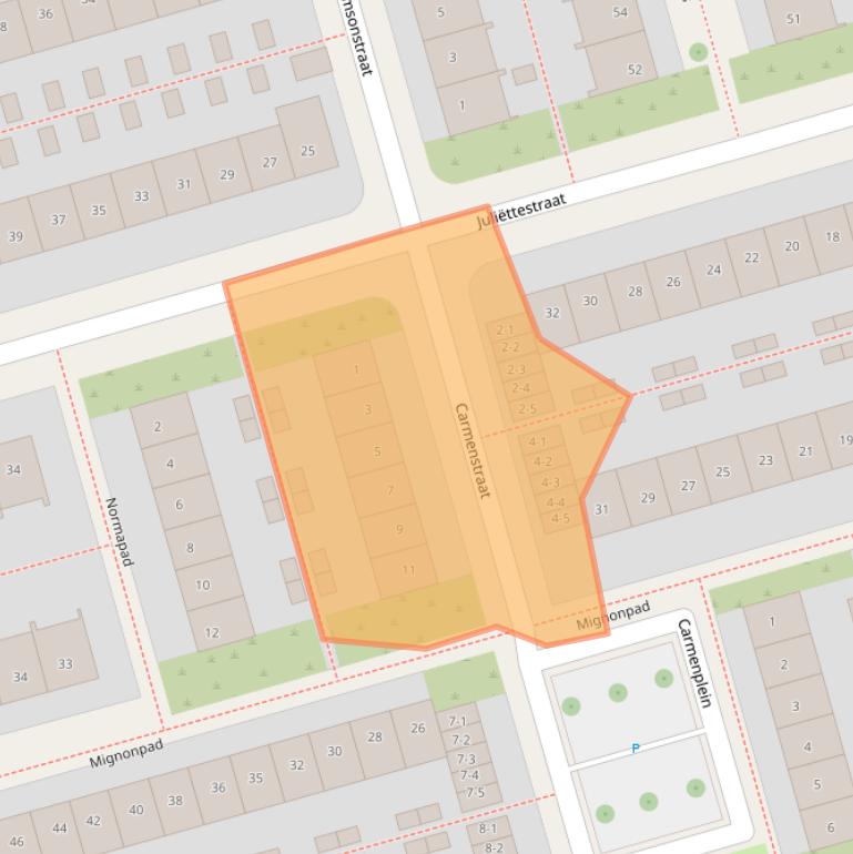 Kaart van postcodegebied 3816GA.