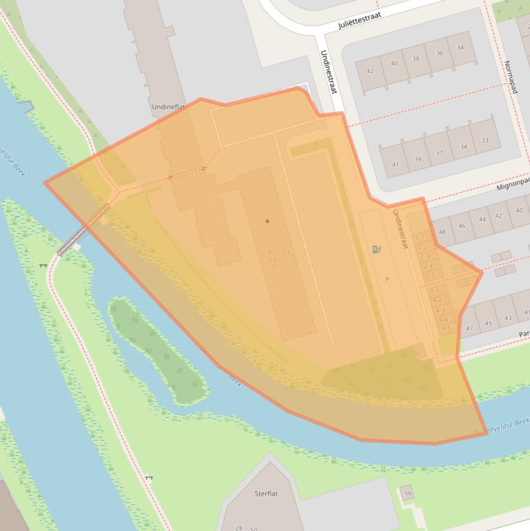 Kaart van postcodegebied 3816GB.