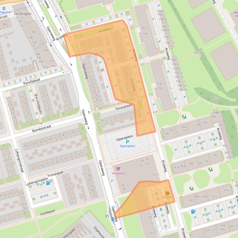 Kaart van postcodegebied 3816HG.