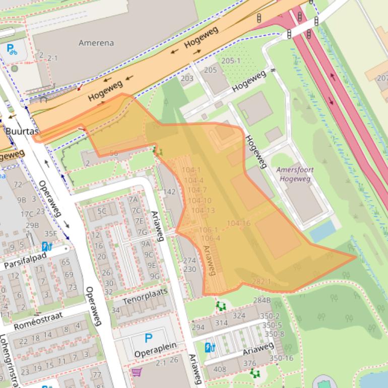 Kaart van postcodegebied 3816HL.