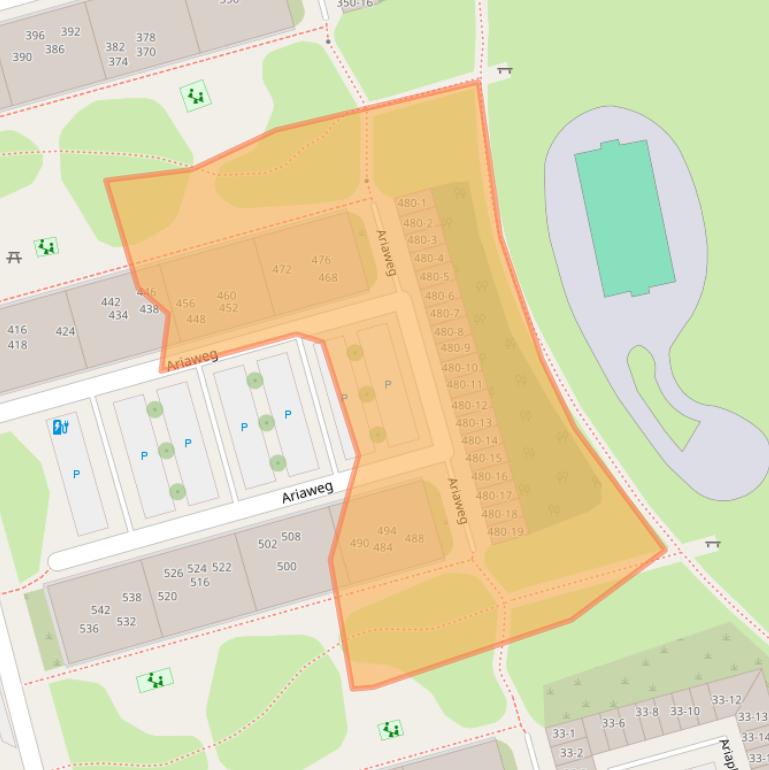 Kaart van postcodegebied 3816HW.