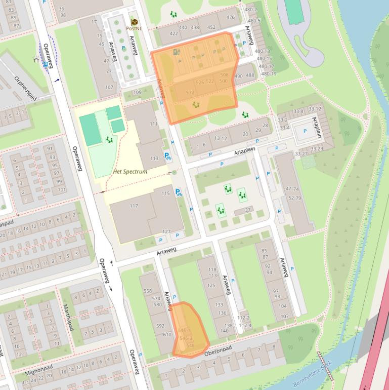 Kaart van postcodegebied 3816HX.