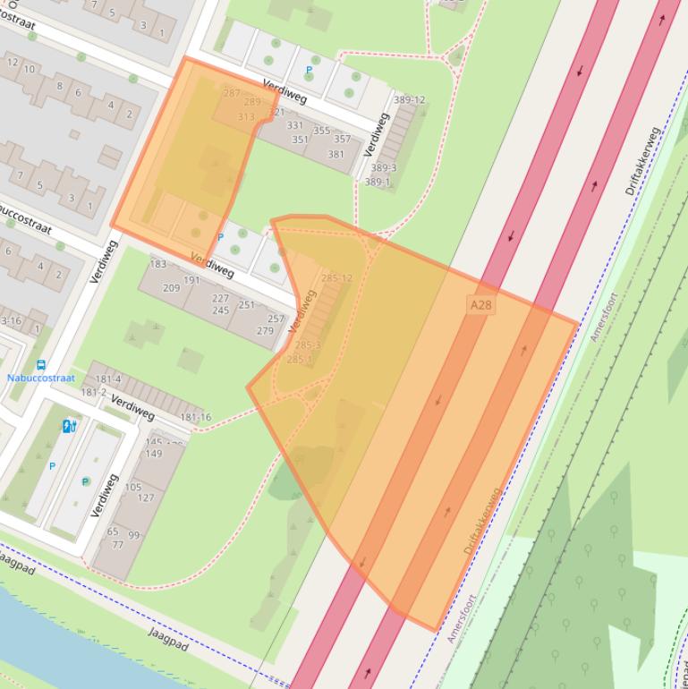 Kaart van postcodegebied 3816KJ.