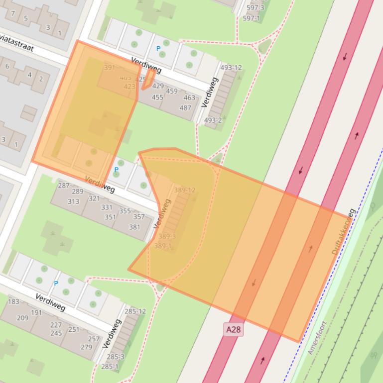 Kaart van postcodegebied 3816KM.