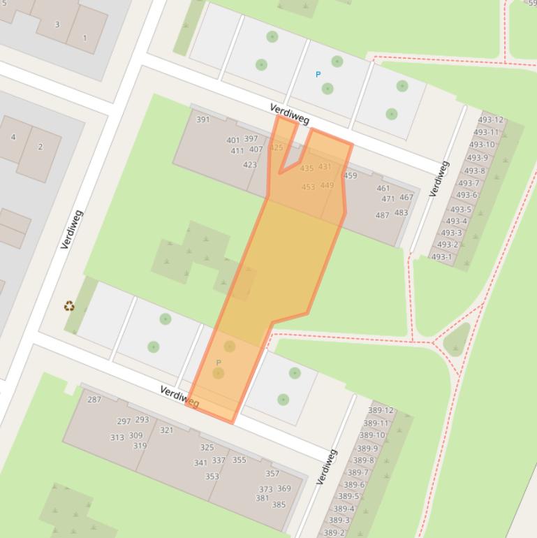 Kaart van postcodegebied 3816KN.