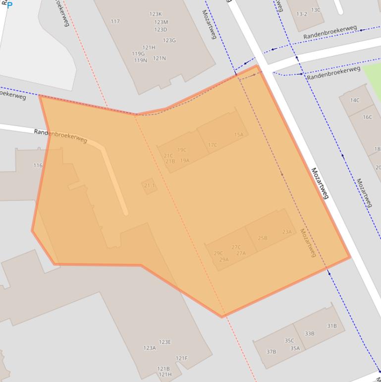 Kaart van postcodegebied 3816LJ.