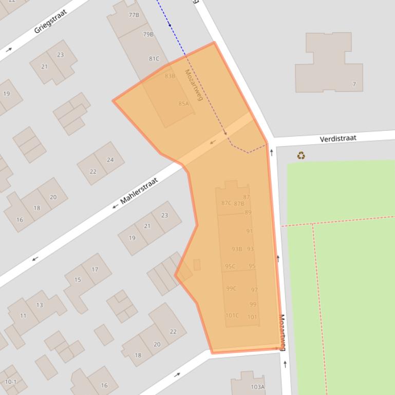 Kaart van postcodegebied 3816LN.