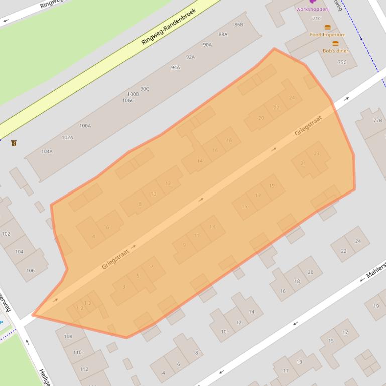 Kaart van postcodegebied 3816LV.