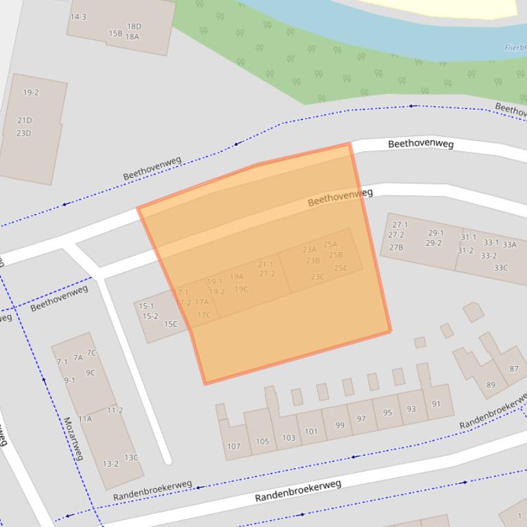 Kaart van postcodegebied 3816MB.