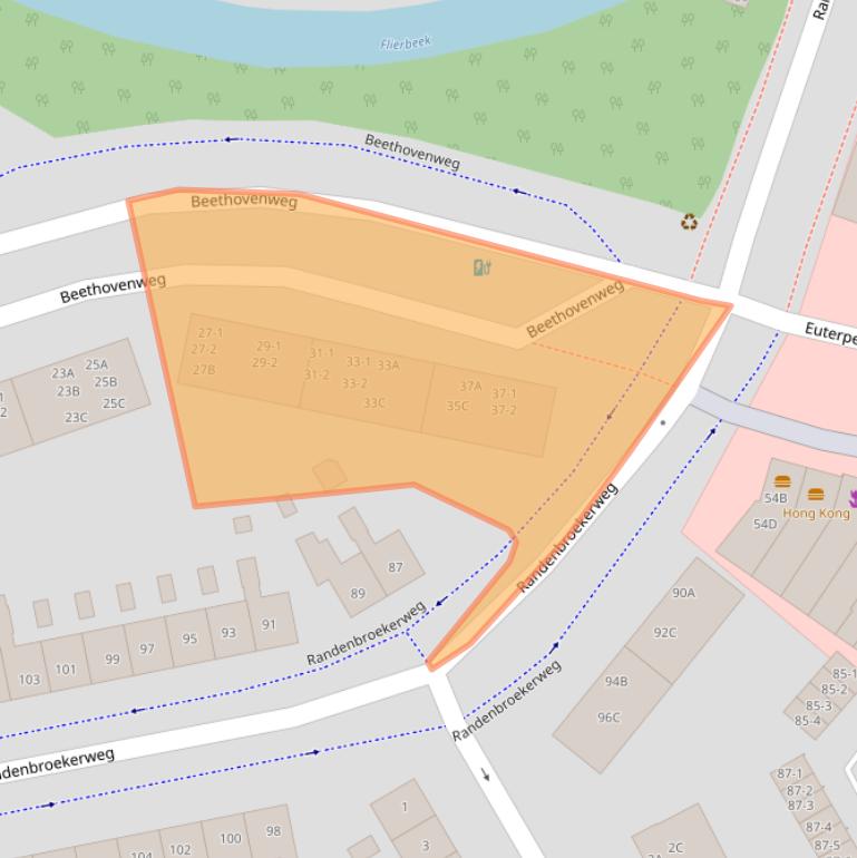 Kaart van postcodegebied 3816MC.