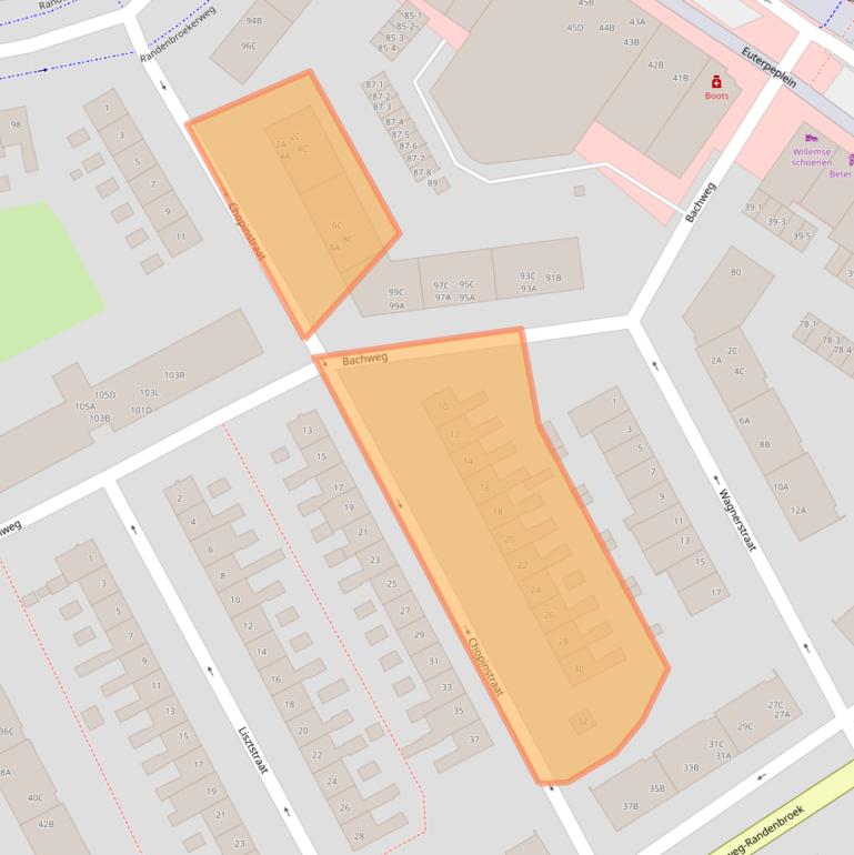 Kaart van postcodegebied 3816MS.