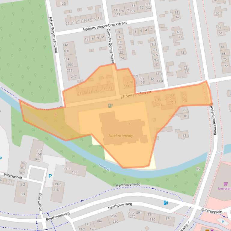 Kaart van postcodegebied 3816PB.