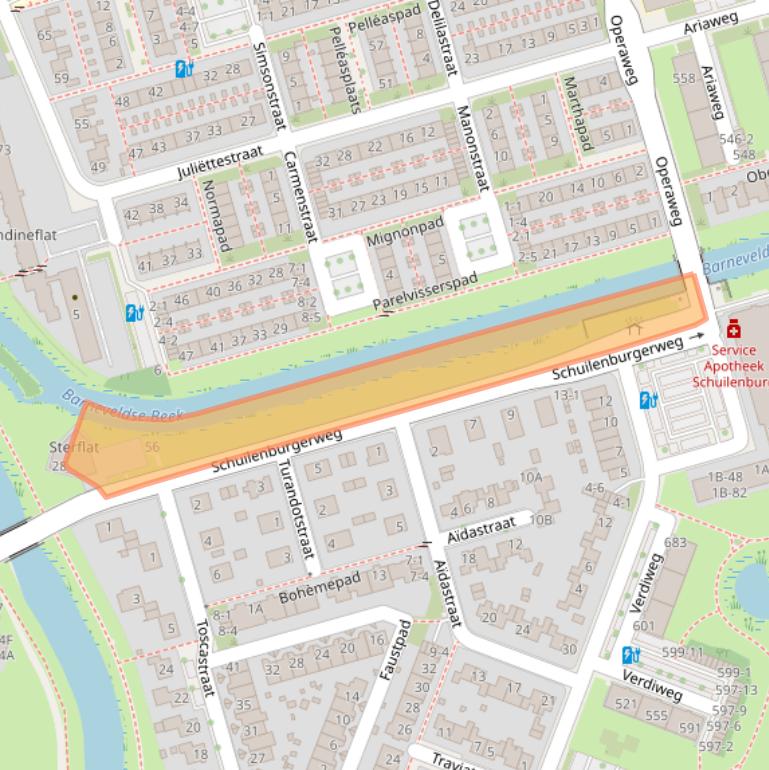 Kaart van postcodegebied 3816TC.