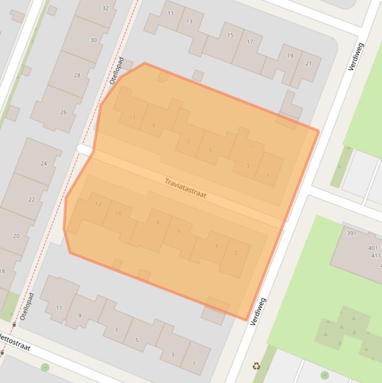 Kaart van postcodegebied 3816TP.