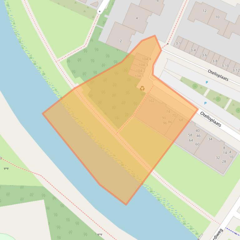 Kaart van postcodegebied 3816TW.