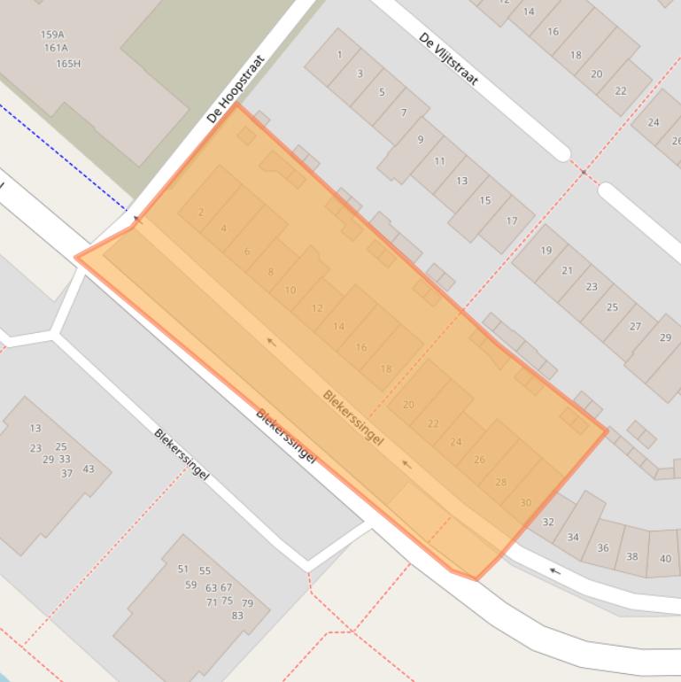 Kaart van postcodegebied 3816VX.