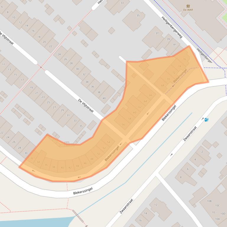 Kaart van postcodegebied 3816VZ.