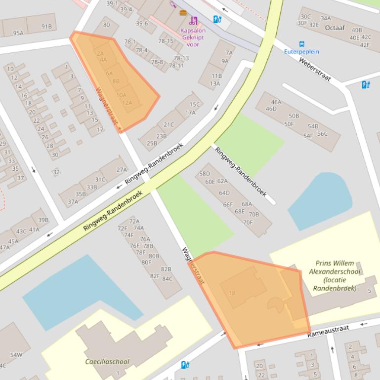 Kaart van postcodegebied 3816WD.